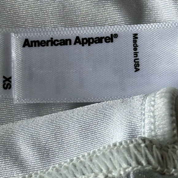 AMERICAN APPAREL Y2K Silver XS Elastic Waist Skinny Indie Sleaze Leggings - Picture 4 of 4